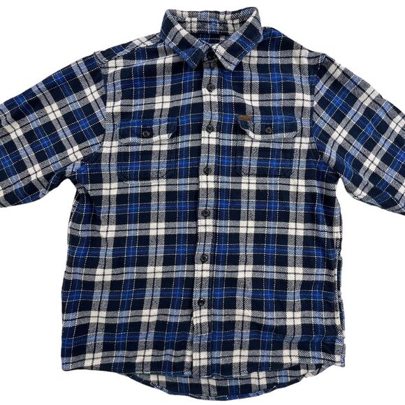 Orvis Plaid Flannel Shacket Shirt Mens Medium Jacket Pockets Hiking Outdoors - Picture 3 of 14